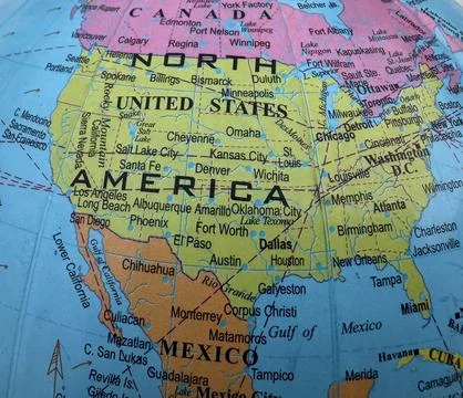 USA and Canada map Stock Photos