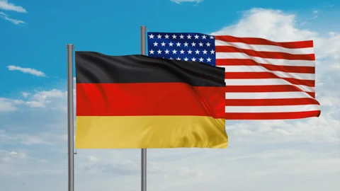 USA and Germany flags Stock Footage 245111487