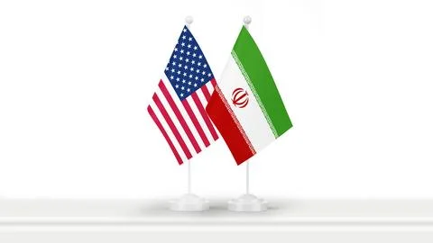 USA and Iran flags Illustrazione stock