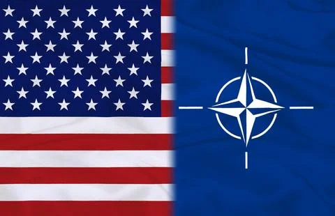 USA and NATO Flags Stock Illustration