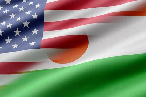 Usa and Niger flags Stock Illustration