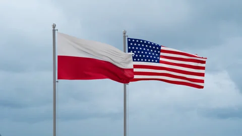 USA and Poland flags Stock-Footage 252428176