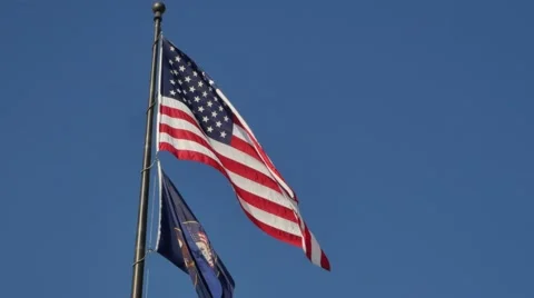 USA and Utah flags Stock Footage 48471503