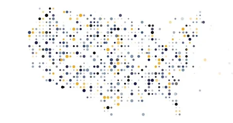 USA Animated Map Built with Dots Stock Footage 312263864