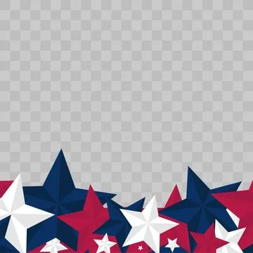 USA Anniversary background template with cluster of faceted stars Illustrazione stock