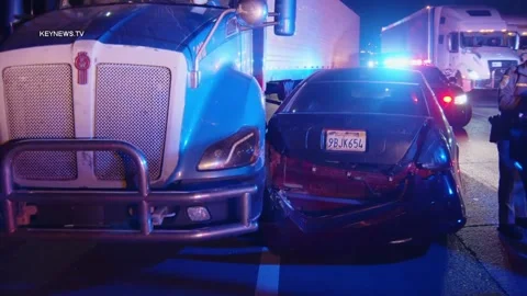 USA: Armed Carjacking Suspect Crashes on 210 Freeway Stock Footage 276491037