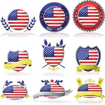 Usa badges Illustrazione stock