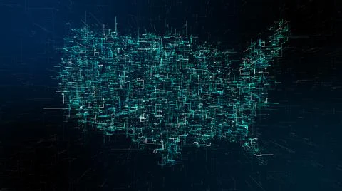 USA Big data cloud computing internet of things network communication  Illustrazione stock