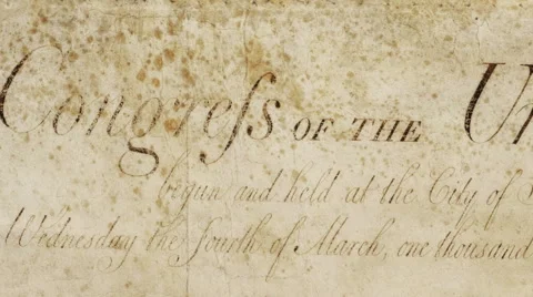 USA - Bill of Rights Document loop Stock Footage 55808170