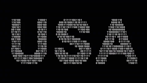 USA. Binary code in the screen. Looping footage. Illustration. Stock Footage 124443108