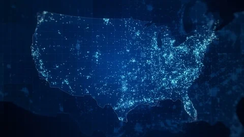 USA Blue Global Map Loop Stock Footage 73703006