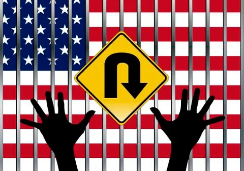 USA border is closed Stock Illustration