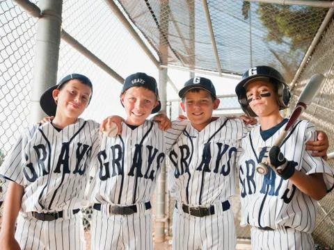 USA, California, Ladera Ranch, boys (10-11) from  little league baseball team Stock Photos