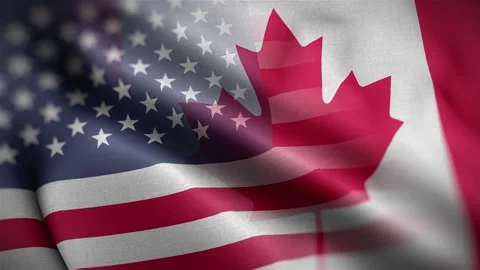 USA Canada Flag Mix Textured Waving Clos... | Stock Video | Pond5