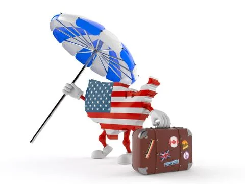 USA character with suitcase Stock Illustration