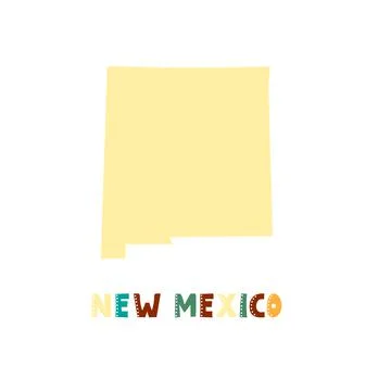 USA collection. Map of New Mexico - yellow silhouette Illustrazione stock