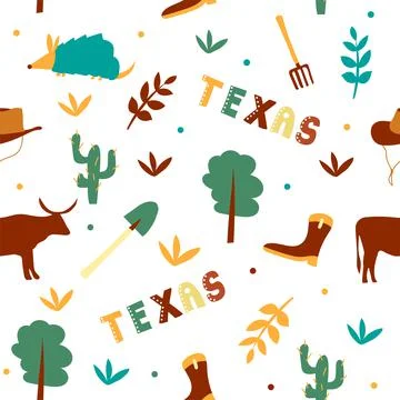 USA collection. Vector illustration of Texas theme. State Symbols Stock Illustration