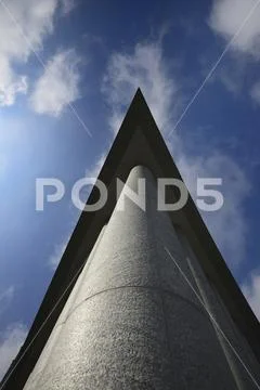 USA, Colorado, Denver, Angular Building in sunlight Stock Photos
