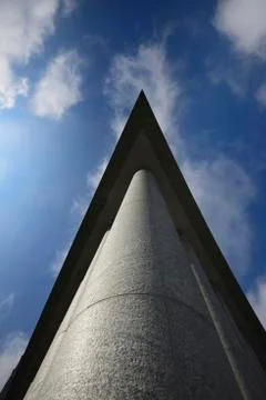 USA, Colorado, Denver, Angular Building in sunlight Stock Photos