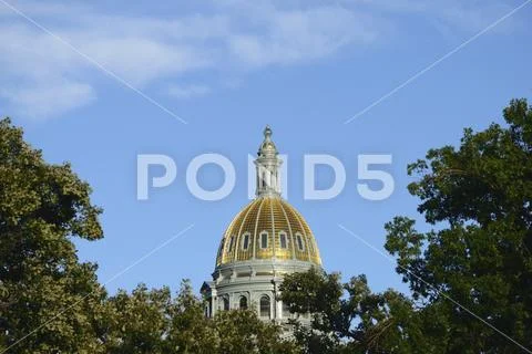 USA, Colorado, Denver, Capitol State building against blue sky Stock Photos