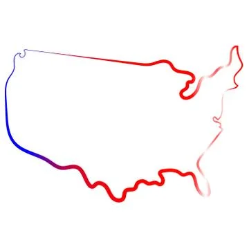USA coloring the contour map. Vector background. Outline Stock Illustration