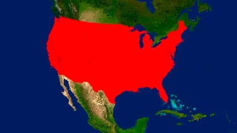 Usa coloured red Stock Illustration