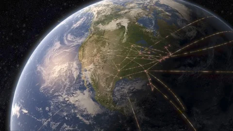 USA Connecting to the World - Planet 動画素材 112686590