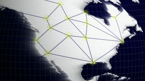 USA, Connection Network Concept Animation, Rendering, Background, Loop, 4k Stock Footage 10832242
