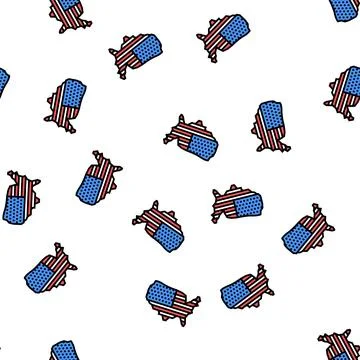 Usa country map flag vector seamless pattern Stock Illustration