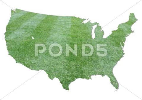 Usa cut grass map Stock Illustration