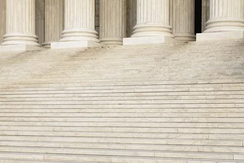 USA, DC, Washington, Columns and stairs of US Supreme Court Stock Photos