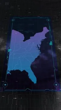 USA Digital HUD UI Map Stock Illustration