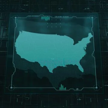 USA Digital HUD UI Map Stockillustratie