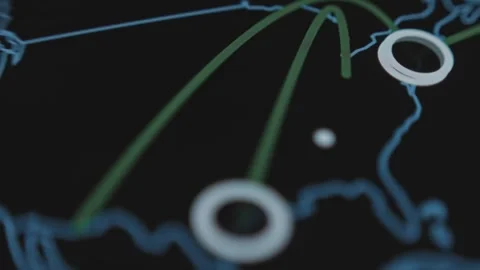 USA on digital world map as source and target of cyber attacks Stock Footage 302715107