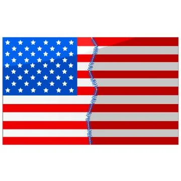 Usa divided and stitched Stock Illustration