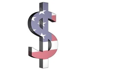 USA Dollar Flag Reflection Stock Illustration