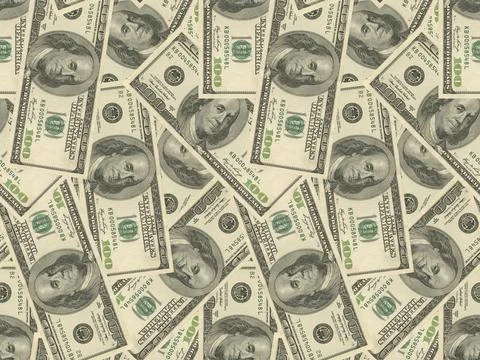 USA dollars background seamless pattern. 3D illustration Stock Illustration