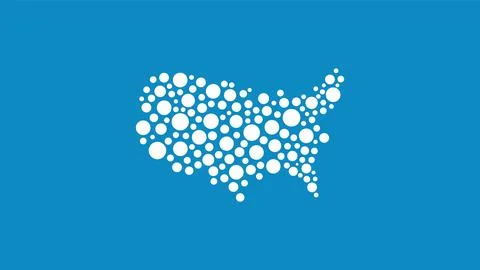 USA dot map infographic copy space template banner Stock Illustration