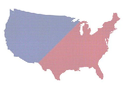 USA Dot Map Red And Blue Stock Illustration