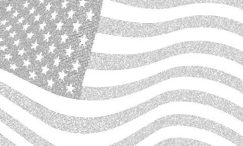 USA dotted flag illustration. Vector file 库存插图
