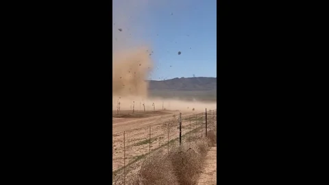 USA: Dust devil on Route 66 in Kingman Video stock 276530782