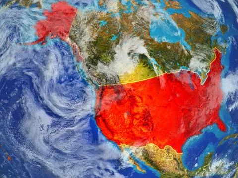 USA on Earth from space Stock Illustration