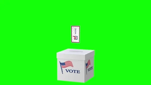 USA Election election box Isolated on green screen VOTE ballot chroma Stock Footage 141069572