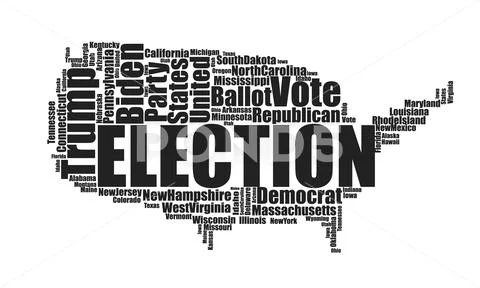 USA election map 2020 - world cloud Stock Illustration