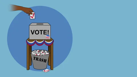 USA Election Rigging Voting Cartoon Animation Stock Footage 138632835