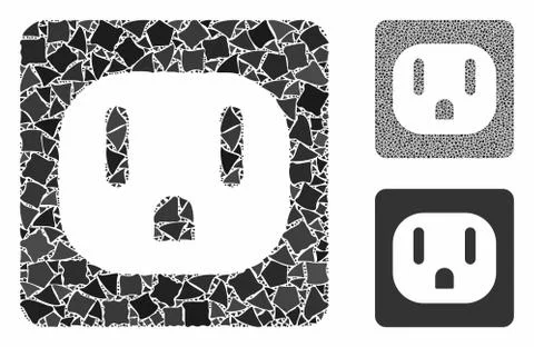 USA electric socket Composition Icon of Rugged Elements Stock Illustration