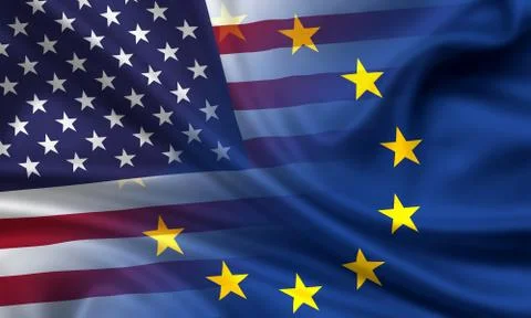 USA an EU - flags combined Stock Illustration