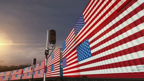 USA export containers on cargo train wagons loop Stock Footage 276911662
