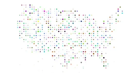 USA Falling Dots Animated Abstract Map Stock Footage 312263911