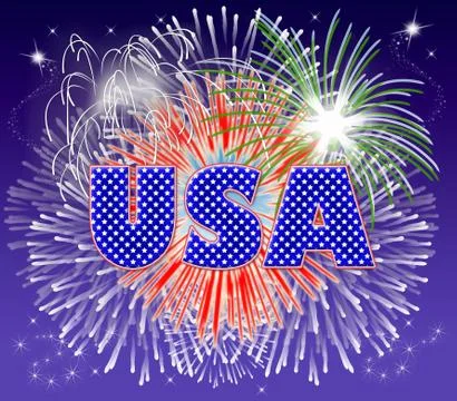 Usa fireworks Stock-Illustration